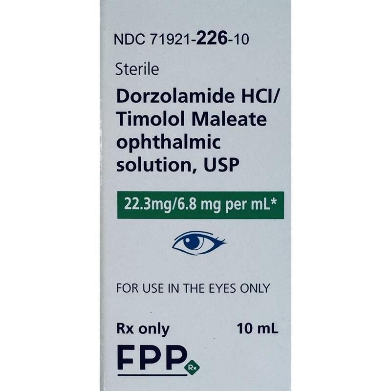 Dorzolamide HCL/Timolol Maleate Ophthalmic Solution 22.3 mg/6.8 mg per ml, 10 ml