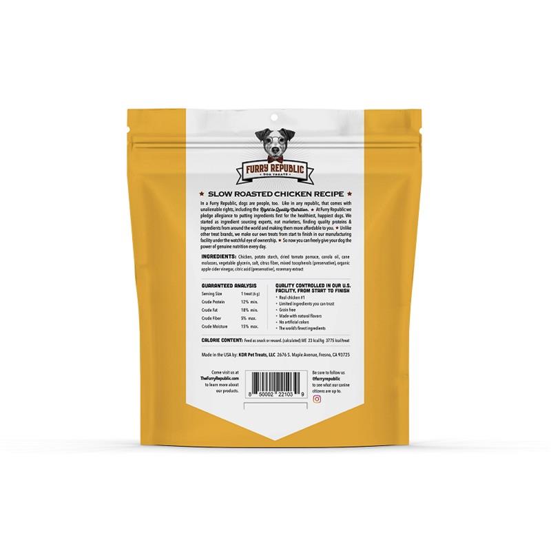 Furry Republic Slow Roasted Chicken Bones Dog Treats, 6 oz Allivet