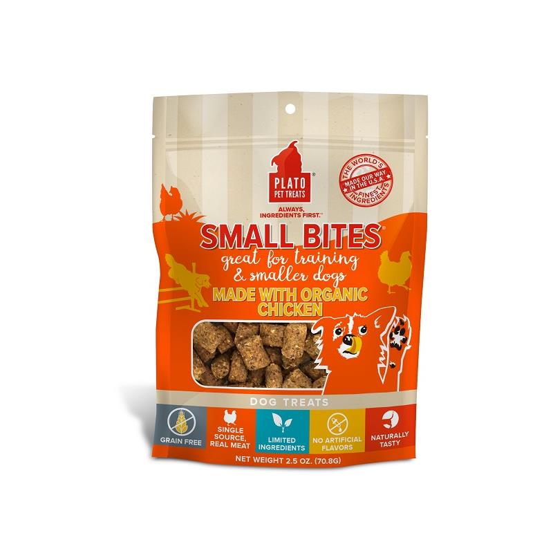 Plato Small Bites Organic Chicken Dog Treats