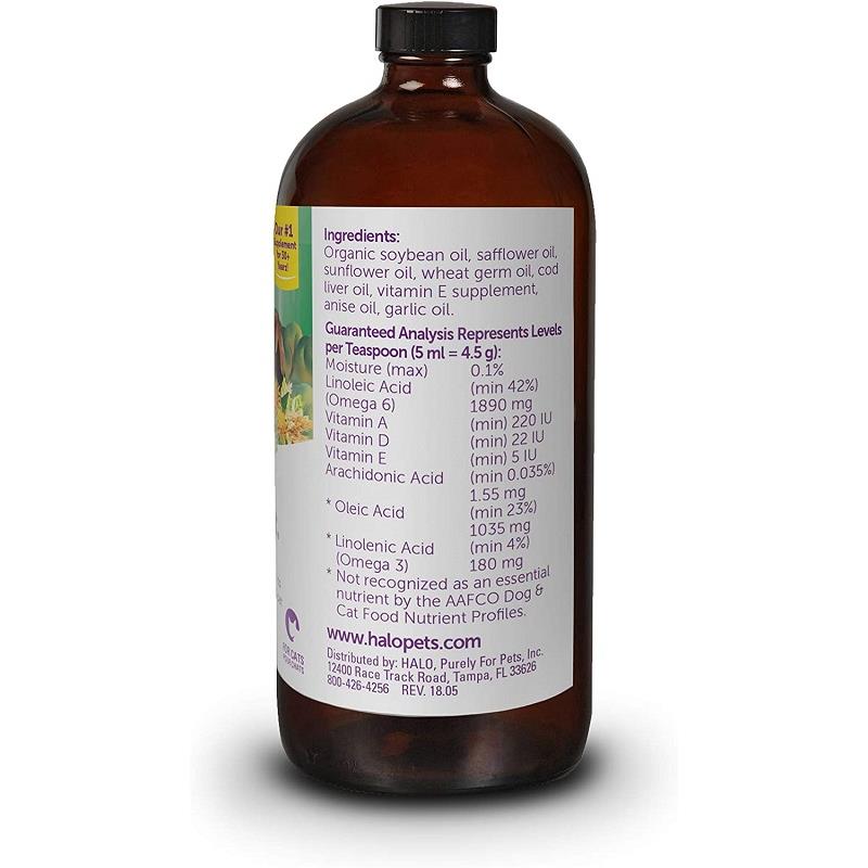 Halo DreamCoat Omega Fatty Acids Supplement for Dogs & Cats, 16 oz