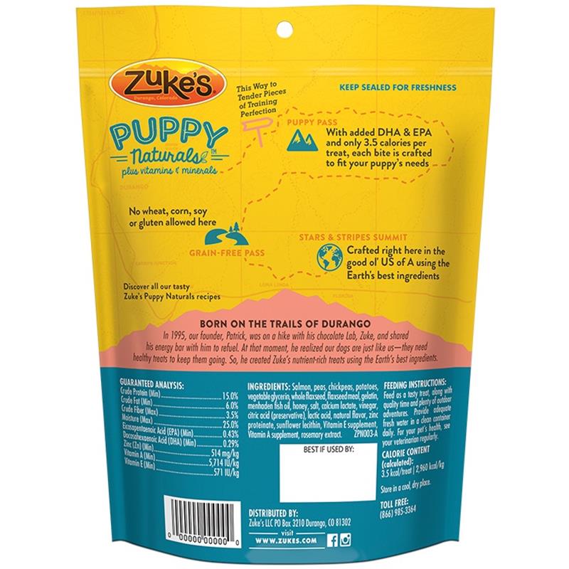 Zuke's Puppy Naturals Salmon & Chickpea Dog Treats, 5 oz Allivet