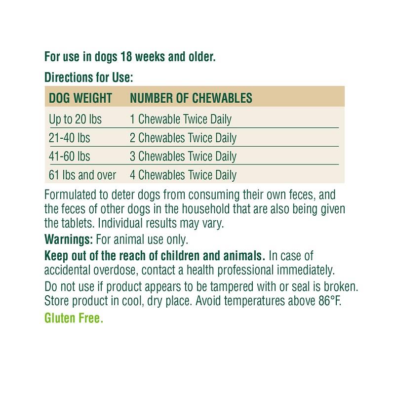 PetNC Stool Eating Deterrent Chewable Tablets for Dogs, 60 ct Allivet