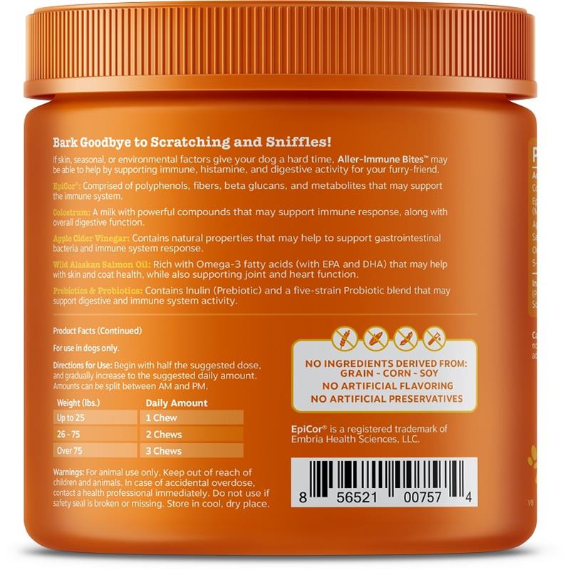 Zesty Paws AllerImmune Bites Immune System Supplement for Dogs, 90