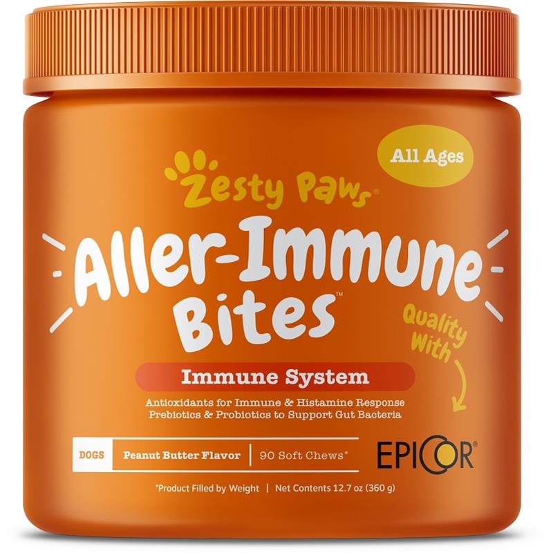 Zesty Paws AllerImmune Bites Immune System Supplement for Dogs, 90
