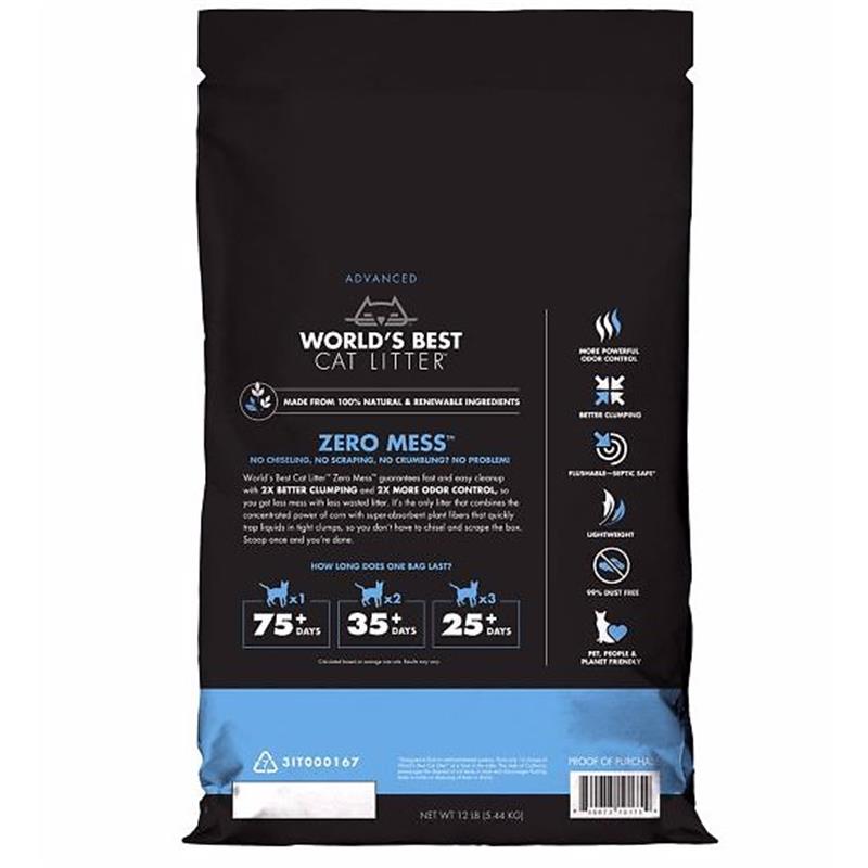 World's Best Zero Mess Cat Litter, 12 lbs Allivet