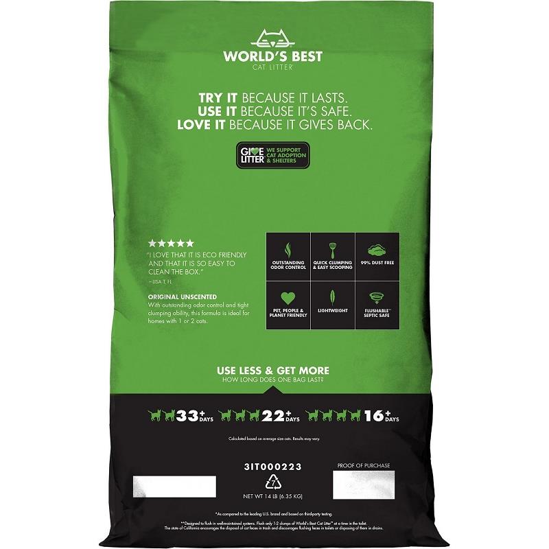 World's Best Clumping Original Unscented Formula Cat Litter Allivet