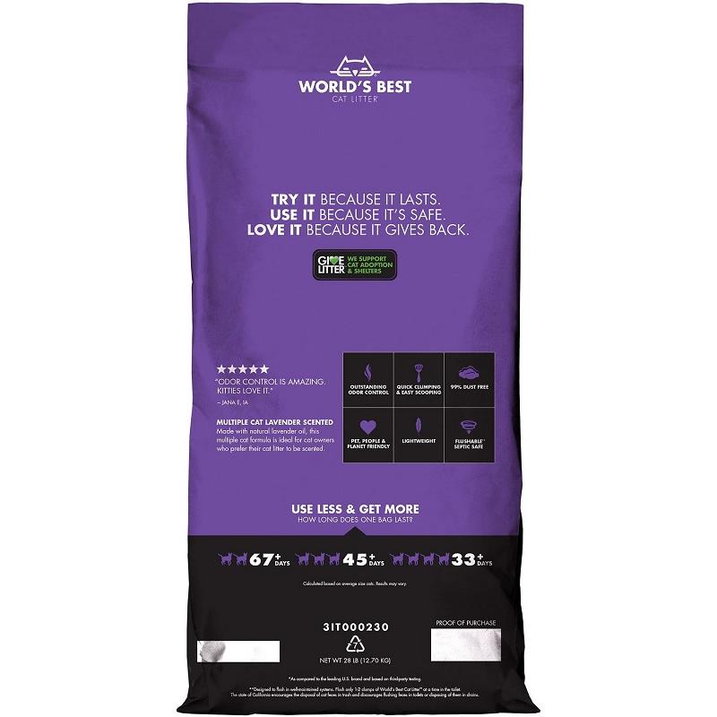 World's Best Lavender Scented Multiple Cat Clumping Formula Cat Litter