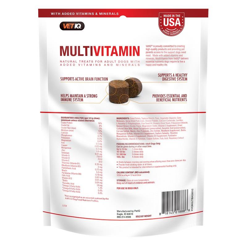 VetIQ MultiVitamin Health Support Supplement Soft Chews for Dogs, 90