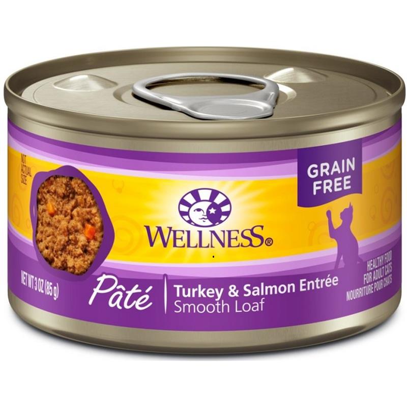 Wellness Complete Health Natural Grain Free Turkey and Salmon Pate Wet Canned Cat Food Allivet