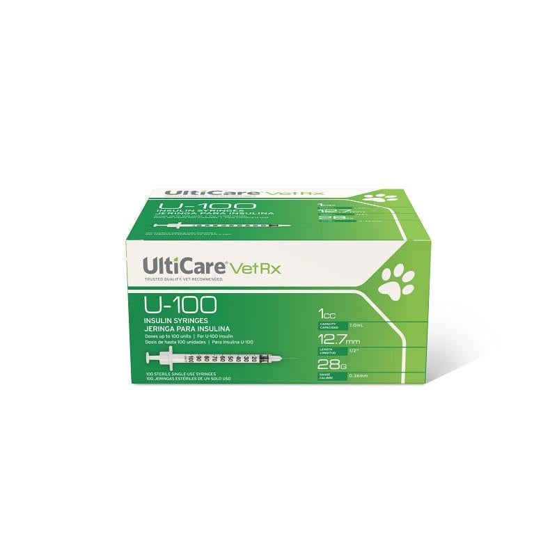 Ulticare U 100 Insulin Syringes 28g X 1cc Bag Of 10 Syringes Allivet