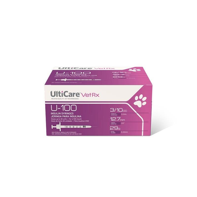 Ulticare U 100 Insulin Syringes 29g Box Of 100 Needle 1 2 Inch Allivet