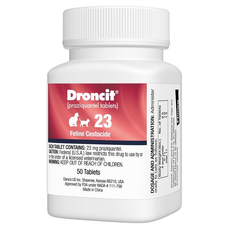 Buy Droncit 23 mg Tablets for Cat Cat Dewormers Allivet