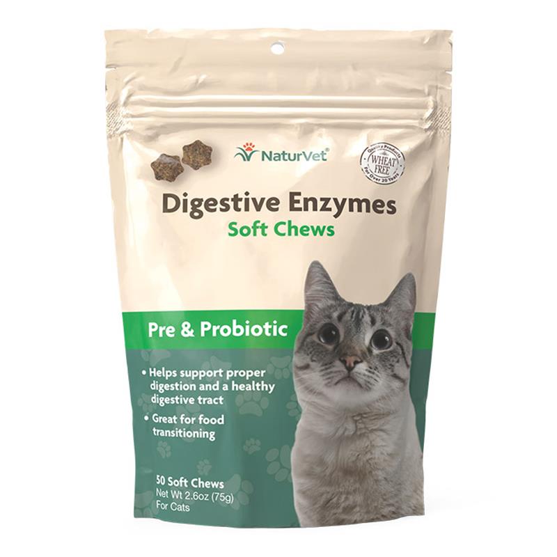 NaturVet Digestive Enzymes Pre & Probiotic, 50 Soft Chews