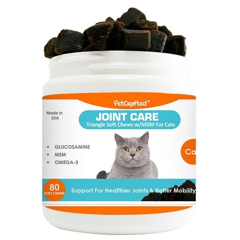VetCrafted Joint Care Triangle Soft Chews with MSM for Cats, 80 Ct.