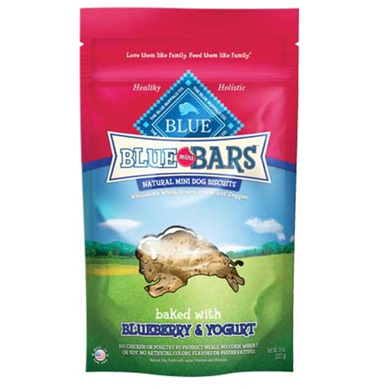Blue Buffalo Blue Mini Bars Blueberry and Yogurt Dog Treats, 8 oz