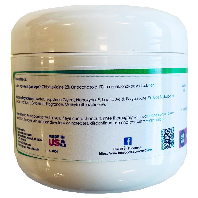 VetCrafted Antiseptic Wipes for Dogs, Cats and Horses, 50 Ct Allivet