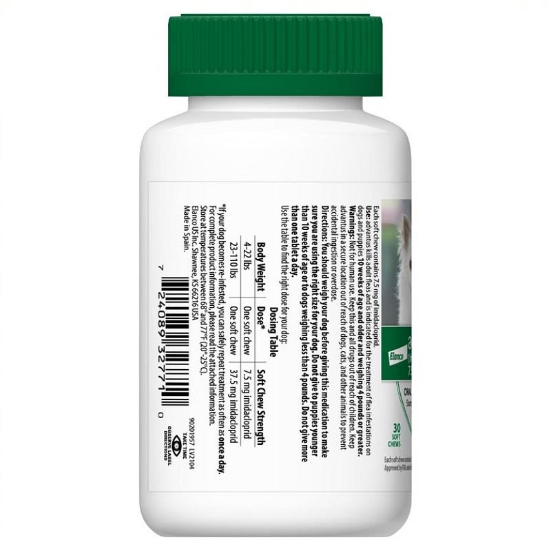 Advantus Oral Flea Treatment Soft Chews for Dogs Allivet