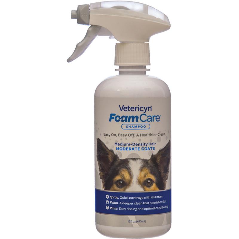 Vetericyn FoamCare Shampoo Spray for Medium-Density Hair, 16 oz