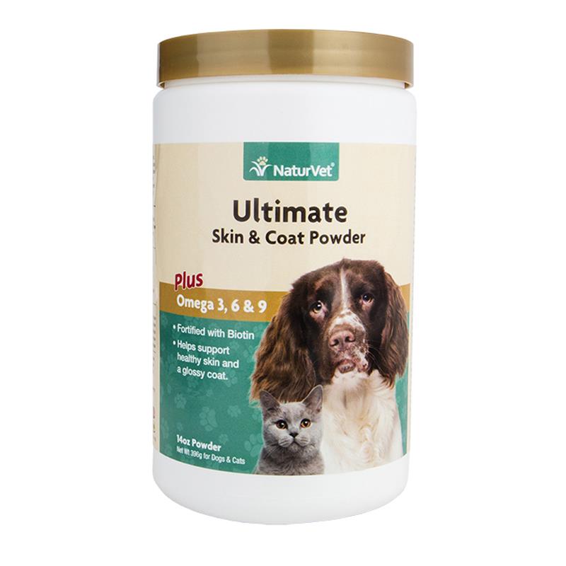 NaturVet Ultimate Skin & Coat Supplement Powder Plus Omega 3, 6 & 9 for
