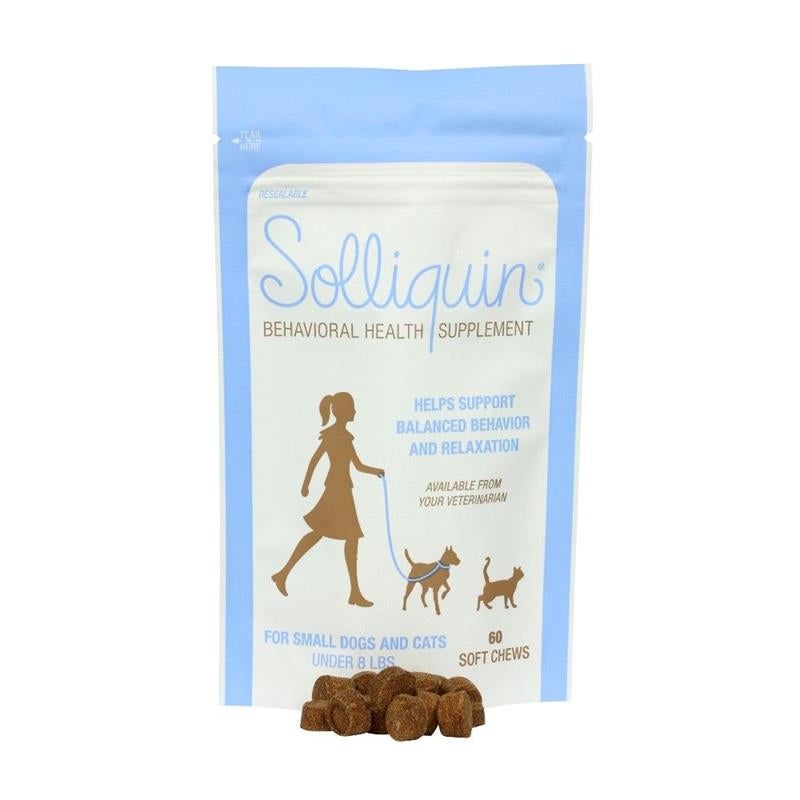 Solliquin Behavioral Health Supplement for Small Dogs and Cats, 60 Soft Chews