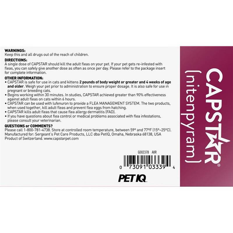 Buy Elanco Capstar Flea Tablets for Dogs & Cats Allivet