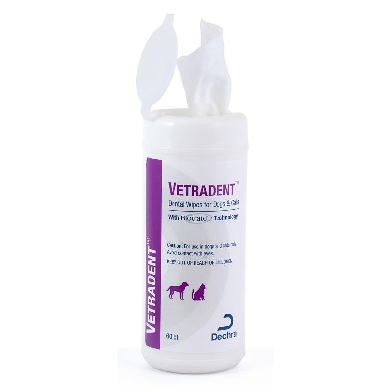 Vetradent Dental Wipes for Dogs & Cats, 60 ct Allivet