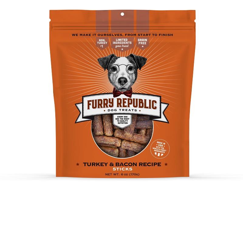 Furry Republic Turkey & Bacon Recipe Sticks Dog Treats, 6 oz Allivet
