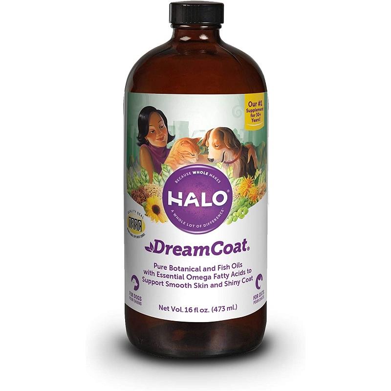 Halo DreamCoat Omega Fatty Acids Supplement for Dogs & Cats, 16 oz