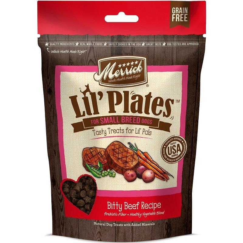 Merrick Lil Plates Bitty Beef Small Breed Dog Treats, 5 oz Allivet