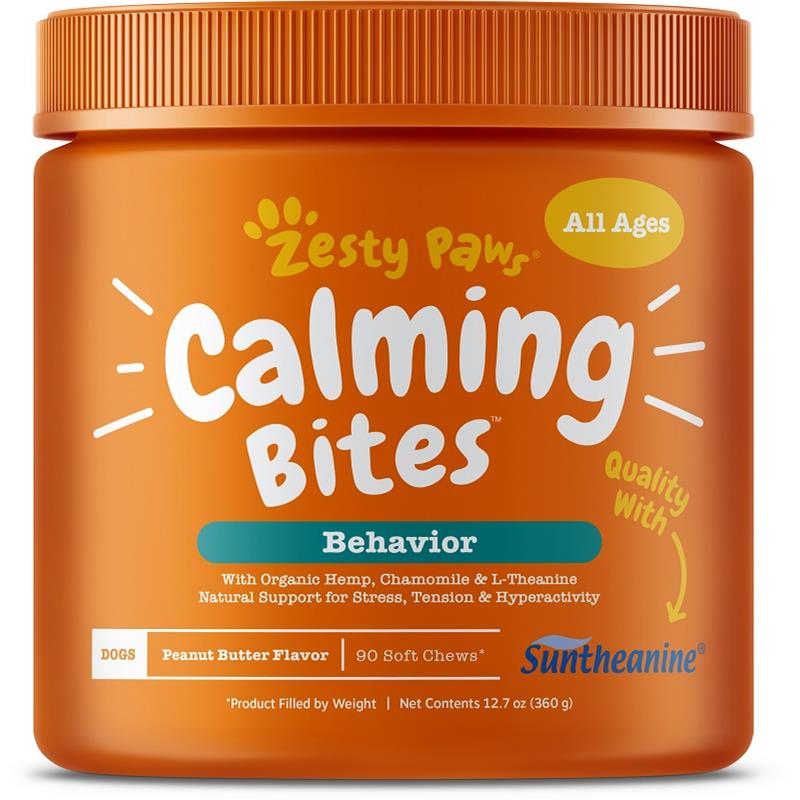 Zesty Paws Calming Bites Behavior Supplement for Dogs, 90 soft chews