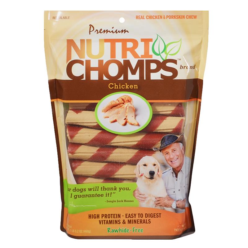 Premium Nutri Chomps 6" Chicken Wrapped Twists Dog Treats, 15 count