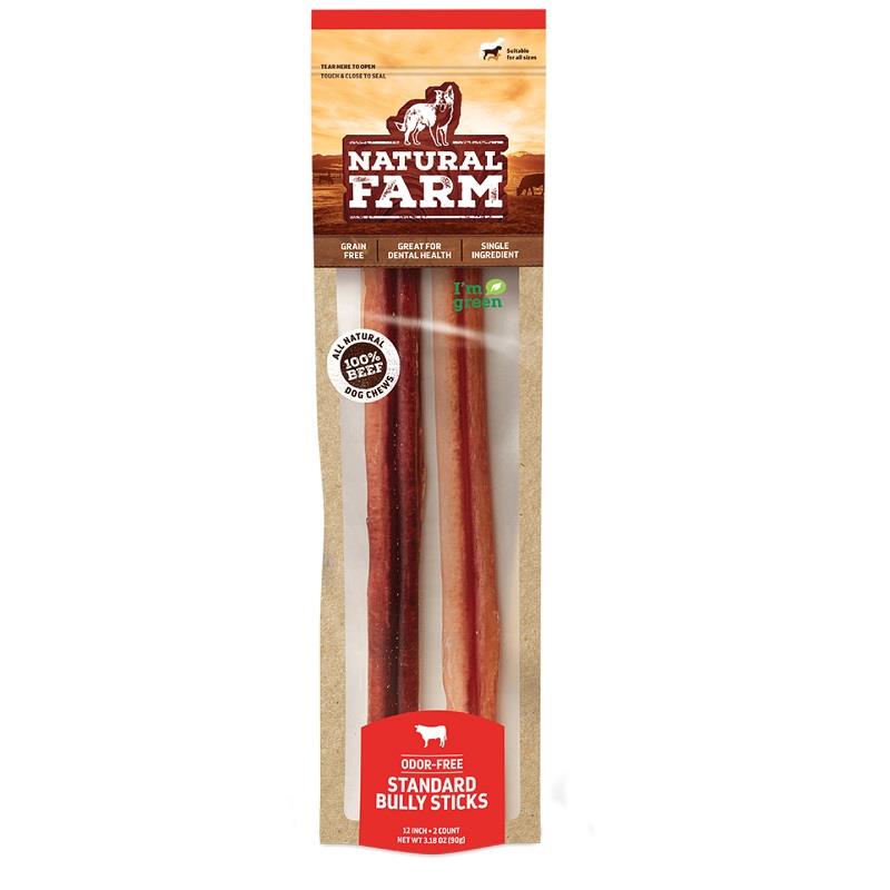 Natural Farm OdorFree Standard Bully Sticks 12" Allivet