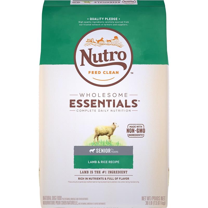 Nutro Wholesome Essentials Senior Lamb & Rice Dry Dog Food, 30 lbs