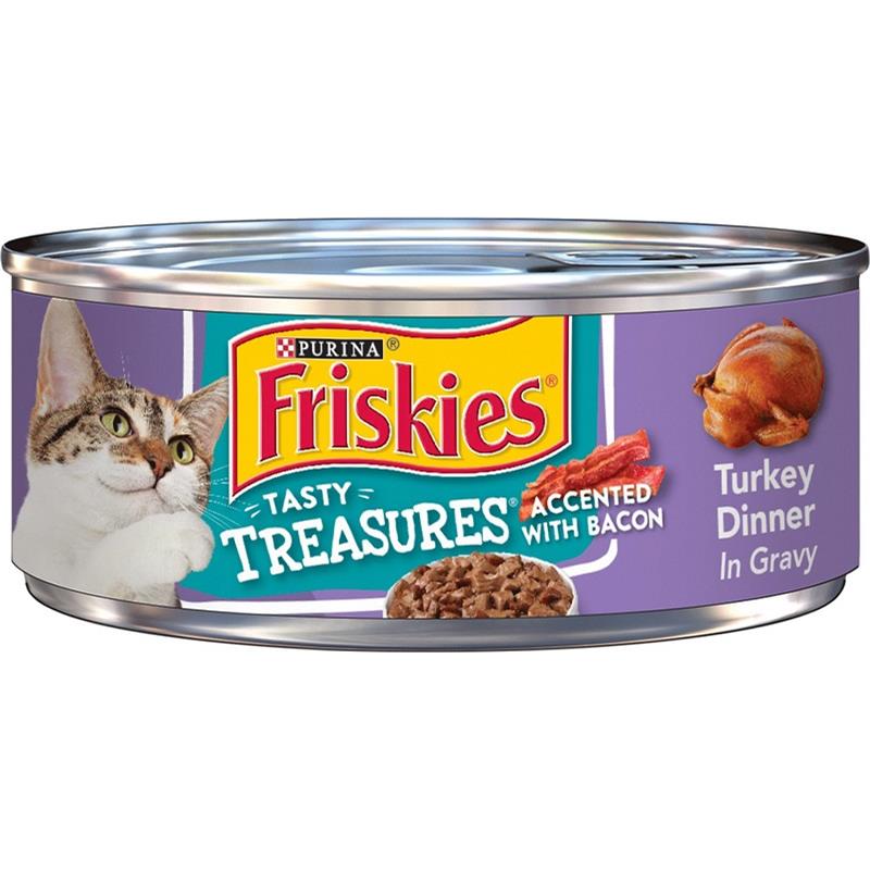 Friskies Tasty Treasures Turkey Dinner in Gravy accented