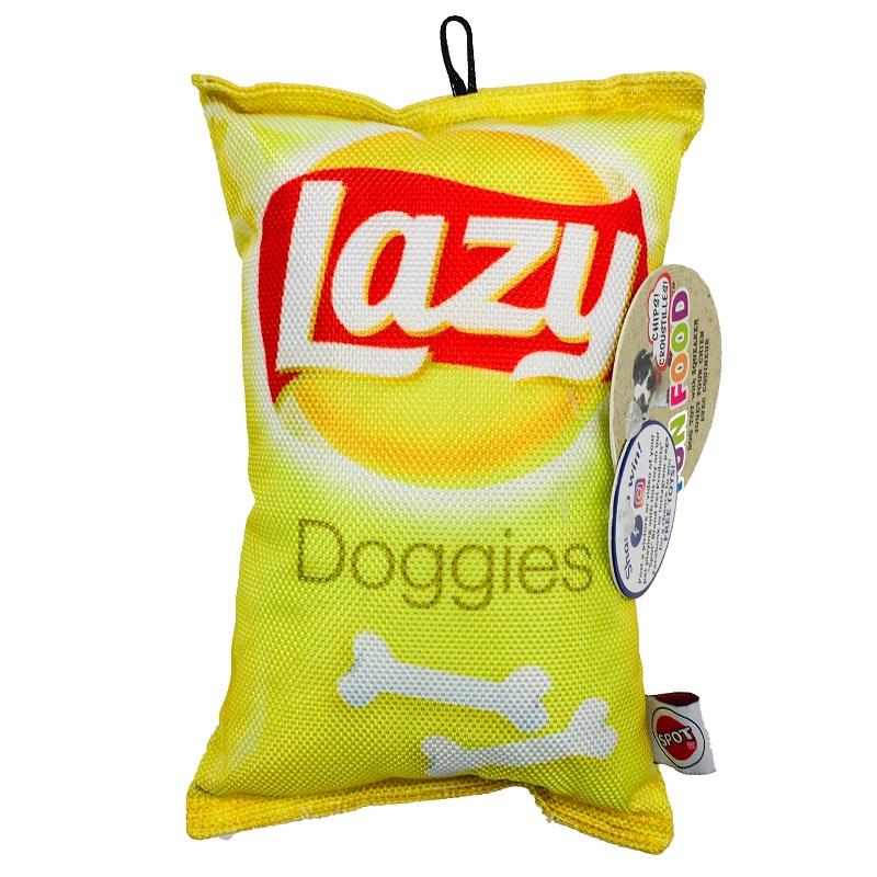 Ethical Pet Spot Fun Food Lazy Doggie Chips Squeaker Dog Toy 8"
