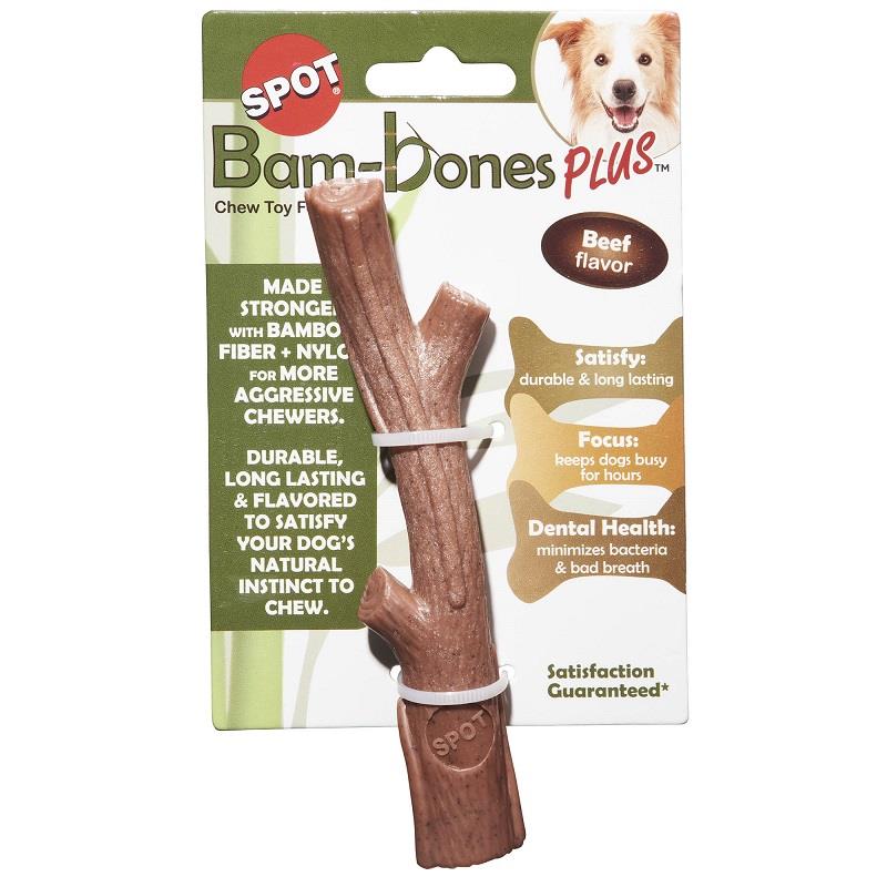 Ethical Pet Spot BamBones Plus Branch Chew Dog Toy with Beef Flavor 5.75"