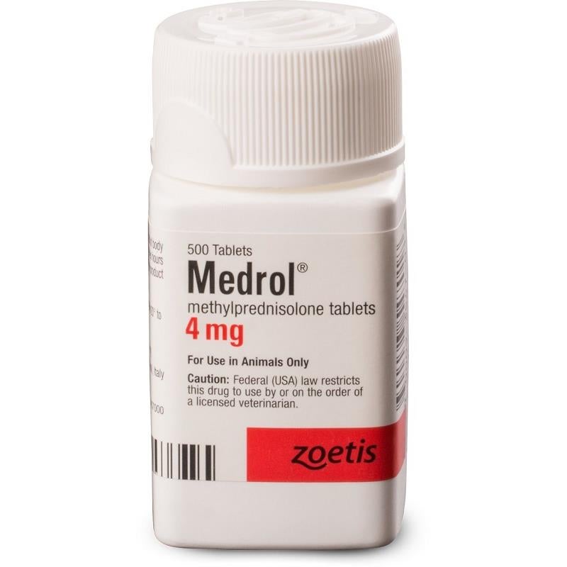 Medrol (Methylprednisolone) Tablet, 4 mg Allivet