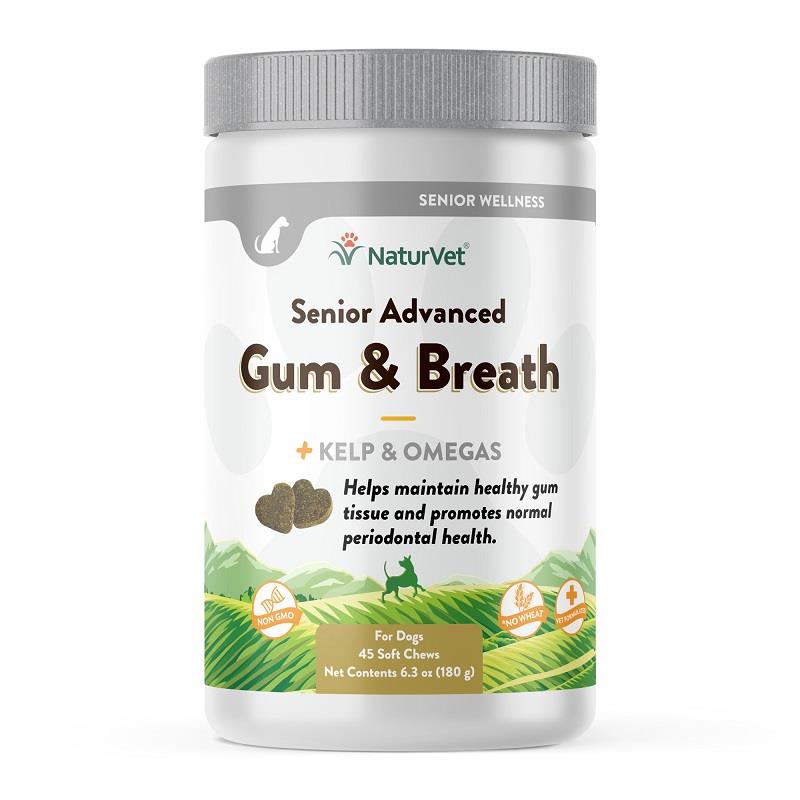 NaturVet Senior Advanced Gum & Breath Soft Chews for Dogs, 45 ct Allivet