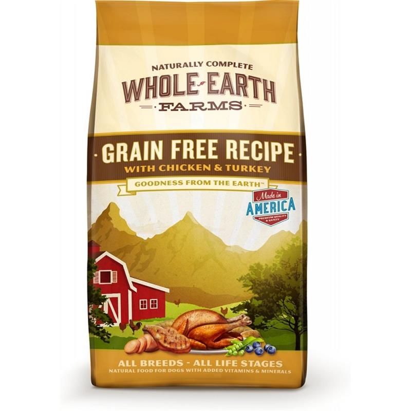 Whole Earth Farms Grain Free Recipe with Chicken and Turkey Dry Dog Food, 25 lbs Allivet