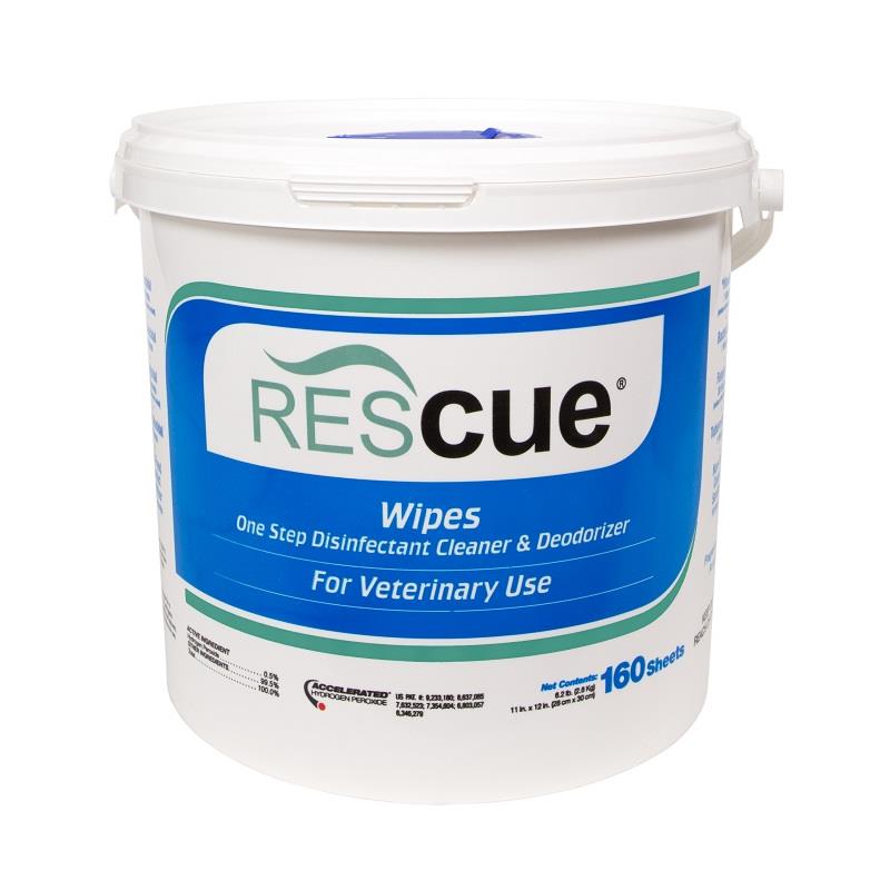 Rescue One Step Disinfectant Cleaner & Deodorizer Bucket Wipes, 11"x 12