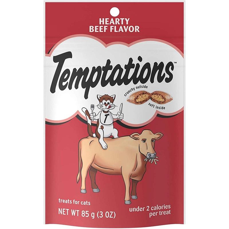 Temptations Hearty Beef Flavor Cat Treats, 3 oz Allivet