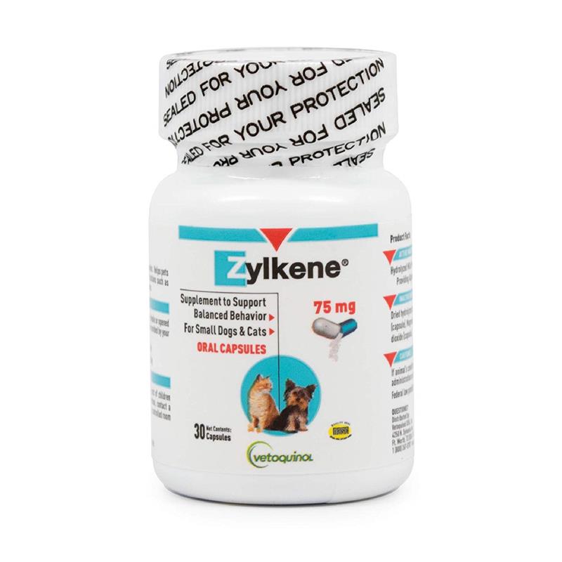 Zylkene 30 Capsules is an all natural, non sedative supplement which reduces the signs of stress and helps restore balance and harmony in cats and dogs, with no known side effects.