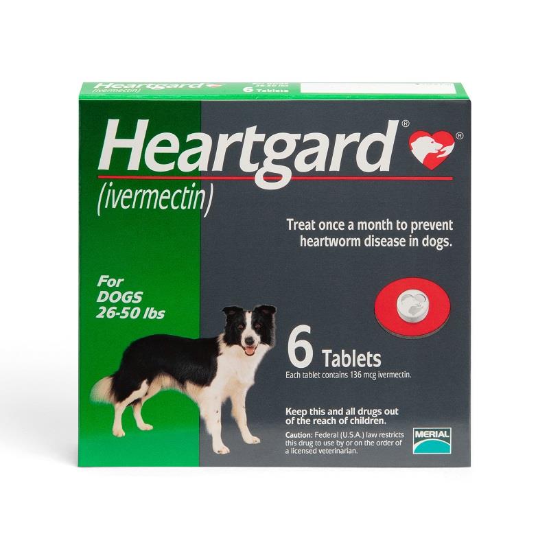 Heartgard Unflavored Tablets 6 Month Supply for Dogs Allivet
