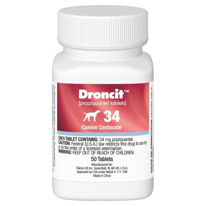 Buy Droncit 34 mg Tablets for dogs Praziquantel Tablets For dogs