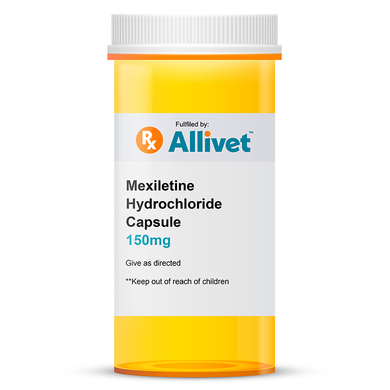 Mexiletine is a class 1B sodium channel blocker. An anti-arrhythmia drug which is used to treat chronic ventricular arrhythmias in dogs. *Sold per capsule .