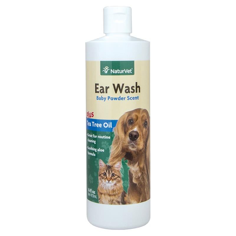 NaturVet Ear Wash w/Tea Tree Oil (Aloe & Baby Powder Scent) Allivet