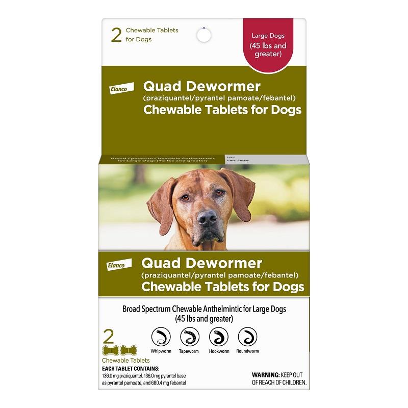 Quad Dewormer Chewable Tablets for Dogs Allivet
