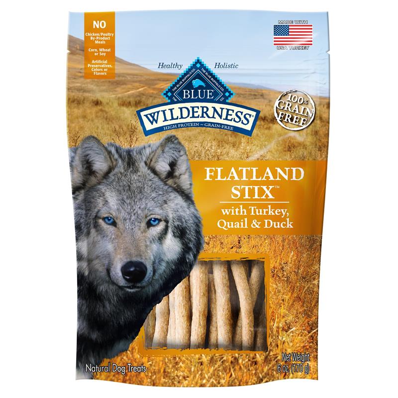 Blue Buffalo Wilderness Flatlands Stix w/Turkey, Quail & Duck Dog Treats, 6 oz Allivet