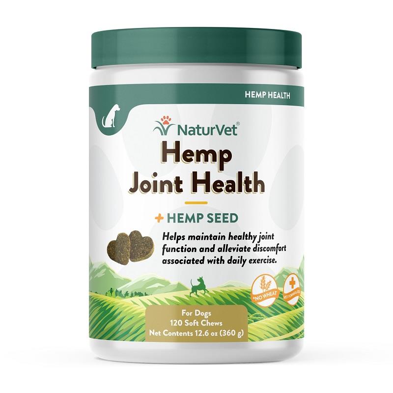 NaturVet Hemp Joint Health Plus Hemp Seed Soft Chews for Dogs